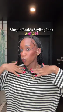 Simple ways to style your braids 💝 #creatorsearchinsights #hairtok #bohobraids #boxbraids #knotlessbraids #hairstyles #cutehairstyles #blackgirlhair #blackgirltiktok #healthyhair #viralhairstyle #easyhairstyles #heatlesshairstyles #hairtutorial #grwm #MomsofTikTok #youngmom #schoolhairstyles 