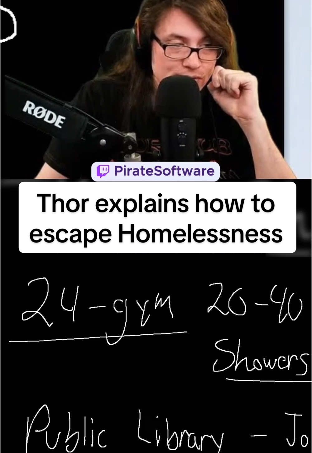 Thor explains how to escape Homelessness #piratesoftware #gamedev #homelessness 