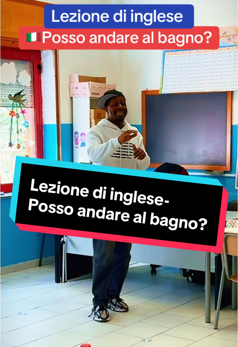 Lezione di inglese- Posso andare al bagno, per favore? #ingleseperitaliani #inglese #modididireininglese #parlainglese #espressioniininglese #parlaamericano #slangamericano #americanoconkelz #lezionediinglese #slanginglese #CapCut 