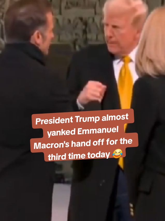 President Trump almost yanked Emmanuel Macron's hand off for the third time today 😂 Everything he does is calculated. #TRUMP #NOTREDAME #EmmanuelMacron #Trump #NotreDamecathedral #handshake 