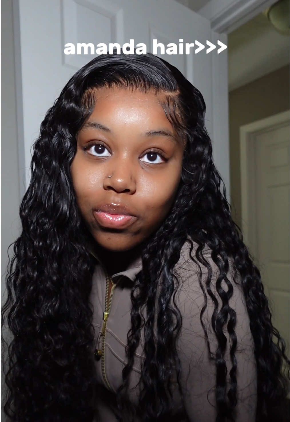 amanda hair being true to length is so tea! a true 30 inch! @Amanda Hair Store #curlywig #wiginstall #wigtok #wigtutorial #wiginfluencer #wigstyling 