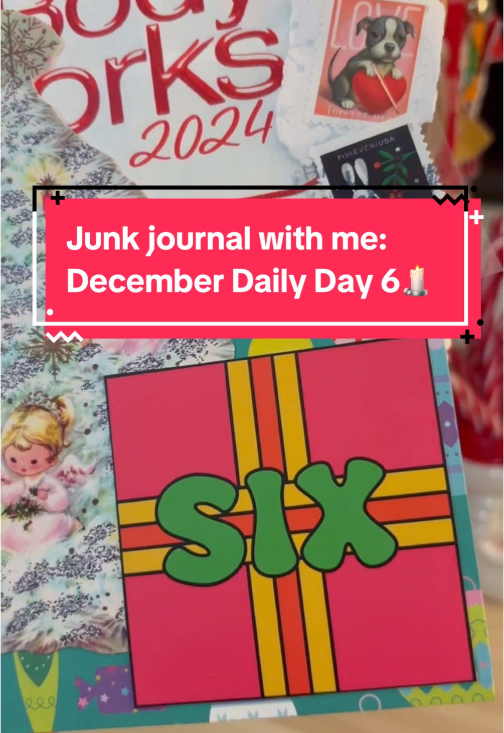 Junk journal with me 🎄 This was my December Daily layout for Day 6❄️ i used some personal ephemera from @Bath & Body Works and the cute box cover from my @grabieofficial Advent Calender 🕯️ #handmadejournal #journaling #junkjournal 