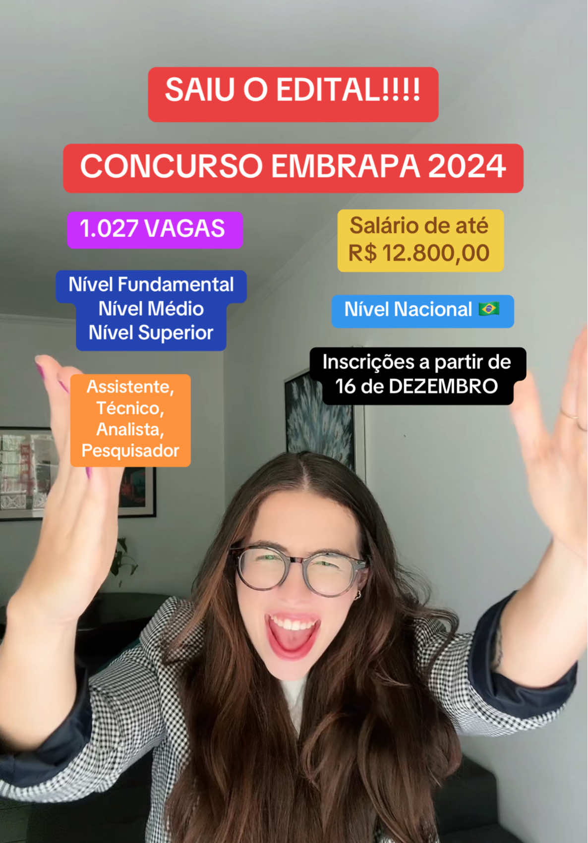 SAIU O EDITAL!! 🔥💖 Querem vídeo EXPLICANDO o EDITAL? Comente SIMM! 🙂‍↔️💅🏻 Para encontrar o edital, coloque no Google: Cebraspe concursos e vá em Embrapa 2024!  Você já tem acesso ao edital porém as inscrições abrem somente dia 16 de DEZEMBRO! #vagas #concursos #concursosabertos #vagasabertas #vaipraforyou #trend #concurseiro #oportunidade #edital #embrapa #concursado 