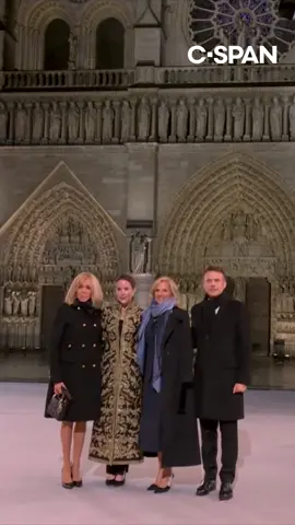 First lady Jill Biden and her and President Biden’s daughter, Ashley, were greeted Saturday by French President Emmanuel Macron and his wife, Brigitte, upon their arrival for the reopening ceremony of Notre Dame Cathedral. #flotus #jillbiden #ashleybiden #emmanuelmacron #brigittemacron #notredamedeparis #cspan 