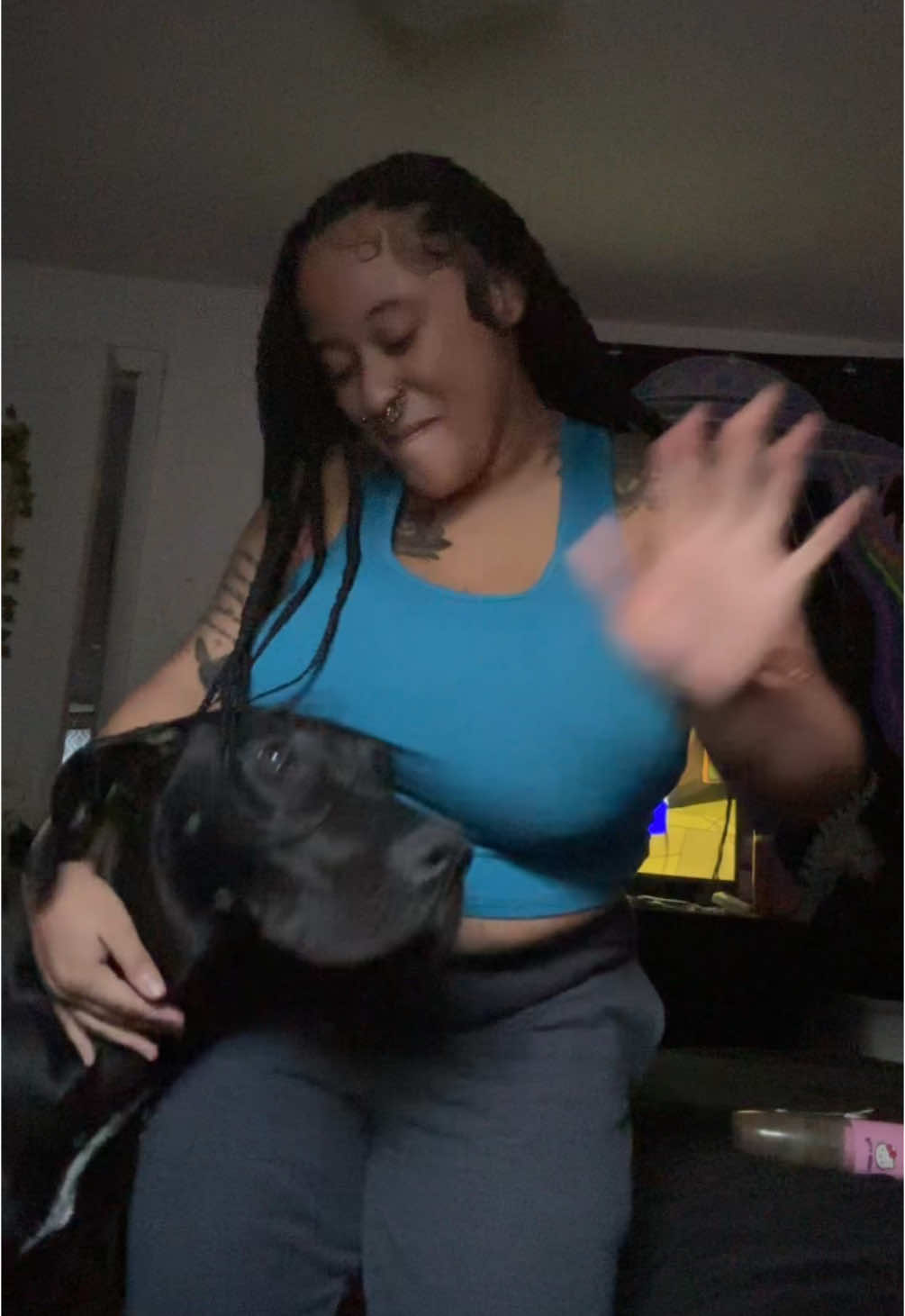 Lmao she just happy she apart of something 😂❤️#greatdanemom #tiktoker #viralvideo #fyp #libra♎️ 