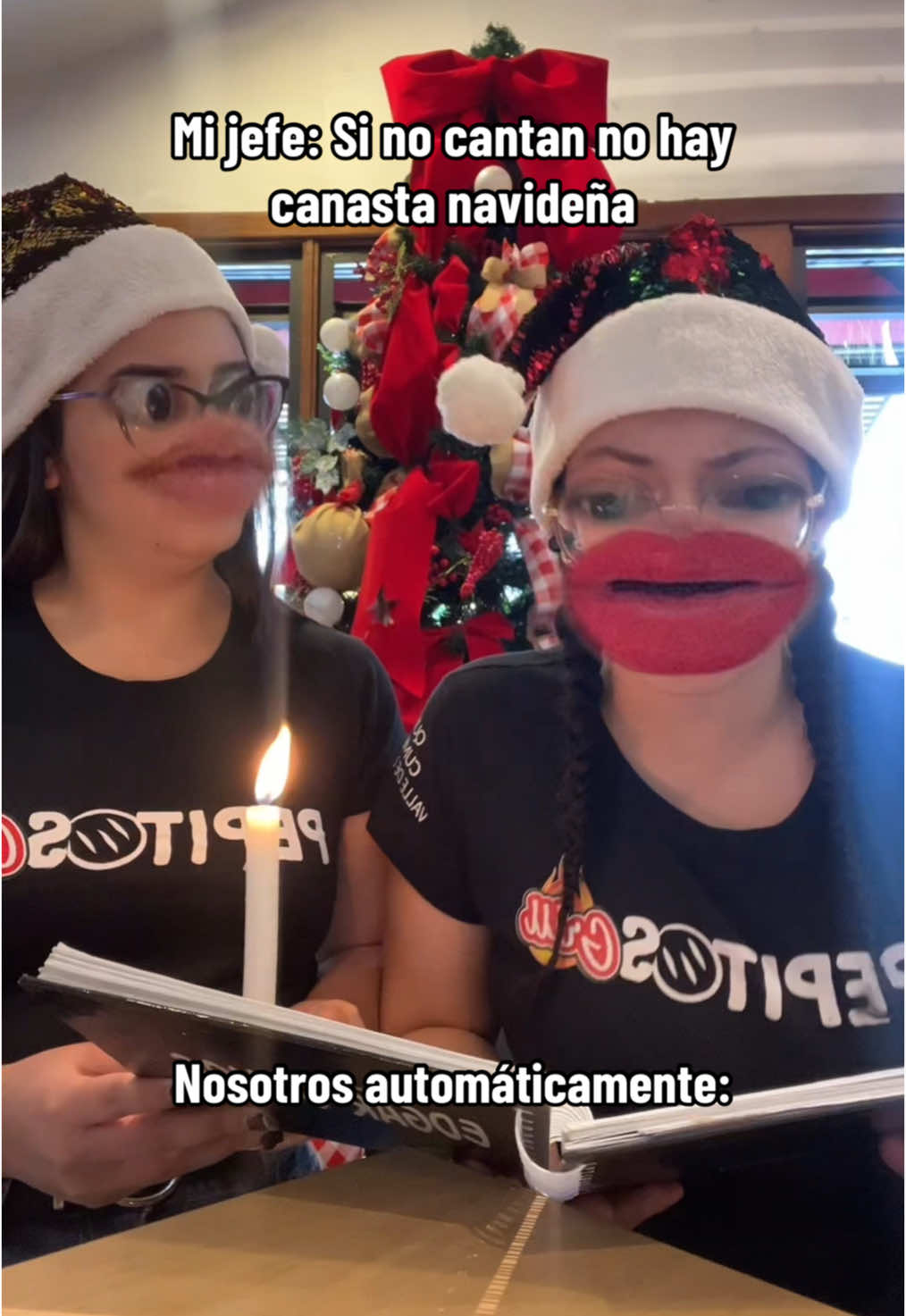 Todo sea por la canasta navideña 😂😂😂  #pepitosgrill #restaurantes #fyp #humor #comedia #viral  #posadas #navidad #paratiii #humoreneltrabajo #trabajo 