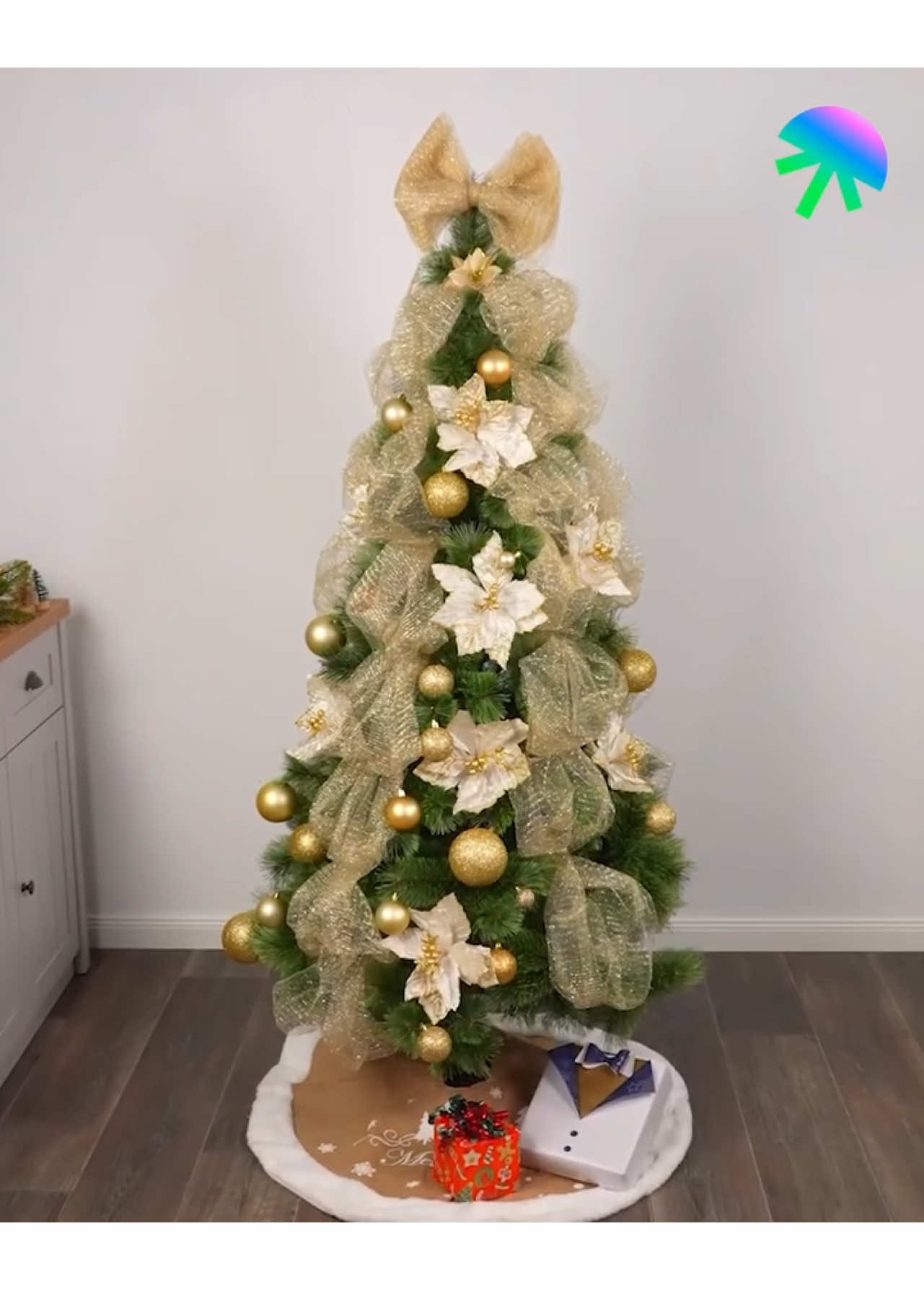 Decoración de cintas para tu árbol de navidad #easy #hand #manualidades #hanmade #christmas #navidad #parati #fyp 