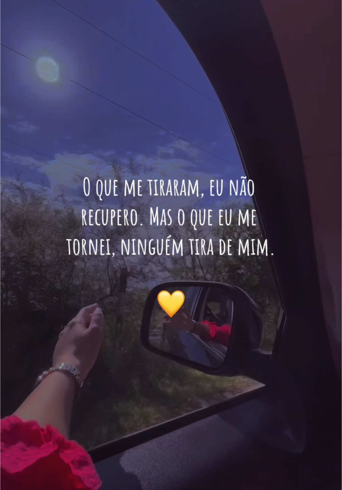 Cada perda que vivi deixou marcas, mas também ensinamentos. O que foi levado de mim não define quem sou, porque cada dor, cada desafio, moldou a força que carrego hoje. E essa força, essa essência que construí, é intocável. É minha ✨💛 . . #motivação #fyp 
