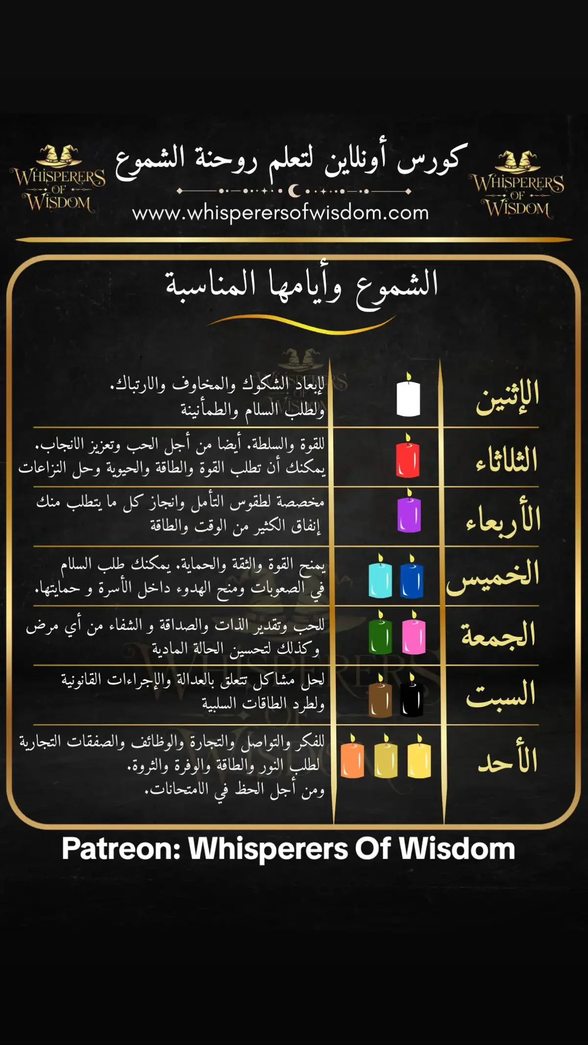 الشموع وأيامها المناسبة وكل يوم له لون مخصص  @Hamsa Tarot  ✨✨✨✨✨✨✨✨✨ #وصفات_روحانية #وصفات_مغربية #لقضاء_الحوائج #مجربات_روحانيه #وصفات #مجربات #مجربات_مغربية #روحانيات  توقعات #تاروتيون_والفلك #تارو #استبصار #قانون_جذب #ابراج_الفلك #قارئة_الفنجان #أبراج2024 #توقعات2025 #أبراج2025 #أبراج_2025  #تاروت #ابراج_هوائية #رسائل_الملائكة #تاروت_ورق #رسالة_اليوم #توقعات #أبراج #برج_العذراء #برج_الثور #برج_الأسد #برج_الحمل #برج_القوس #برج_الميزان #برج_العقرب #برج_الجوزاء #كشف #برج_السرطان #فنجان #أبراج2022 #قارئة_الفنجان #برج_الدلو #توقعات_2022  #كومنت #ابراج_الفلك #حدس #قانون_جذب #استبصار #تارو #تاروتيون_والفلك