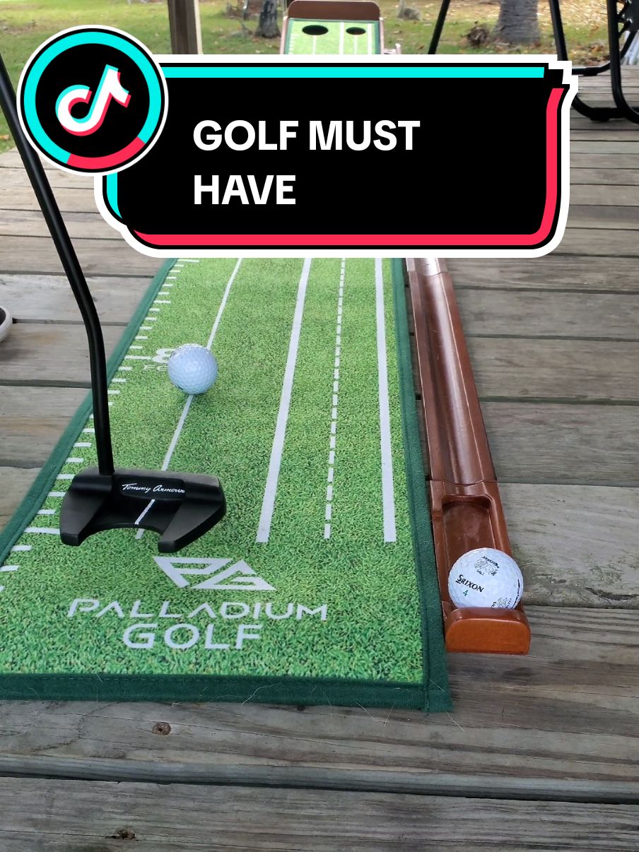 Improve your short game from the comfort of your own home! Introducing the Palladium Golf Indoor Putting Mat.  With its realistic surface and precise alignment guides, you'll be able to practice your putting like a pro.  Perfect your stroke, build confidence, and lower your scores.  Get ready to take your golf game to the next level with the Palladium Golf Indoor Putting Mat. Order now and start rolling in the birdies!  #IndoorPuttingMat #GolfTraining #GolfPractice #GolfImprovement #golfer #golfswing #golftok #golftiktok #golf #DoMoreInAYear 