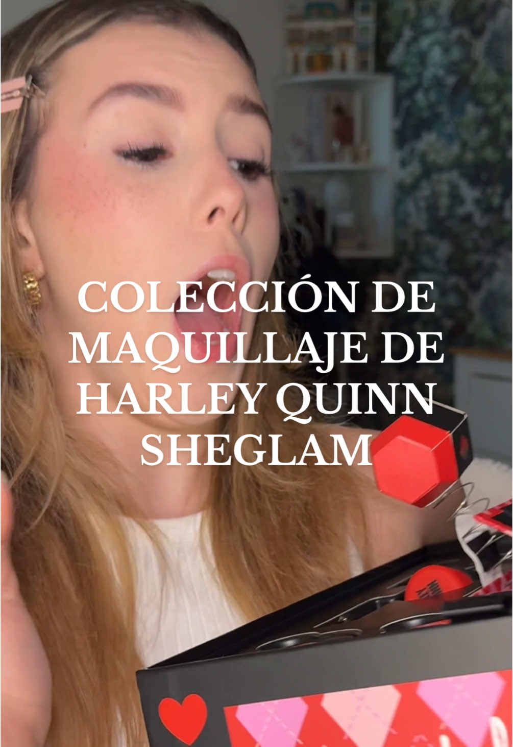 abriendo la colección de harley quinn de sheglam 🥹💞🫣 #makeupreview #makeuphacks #makeupchallenge #harleyquinn #sheglam 