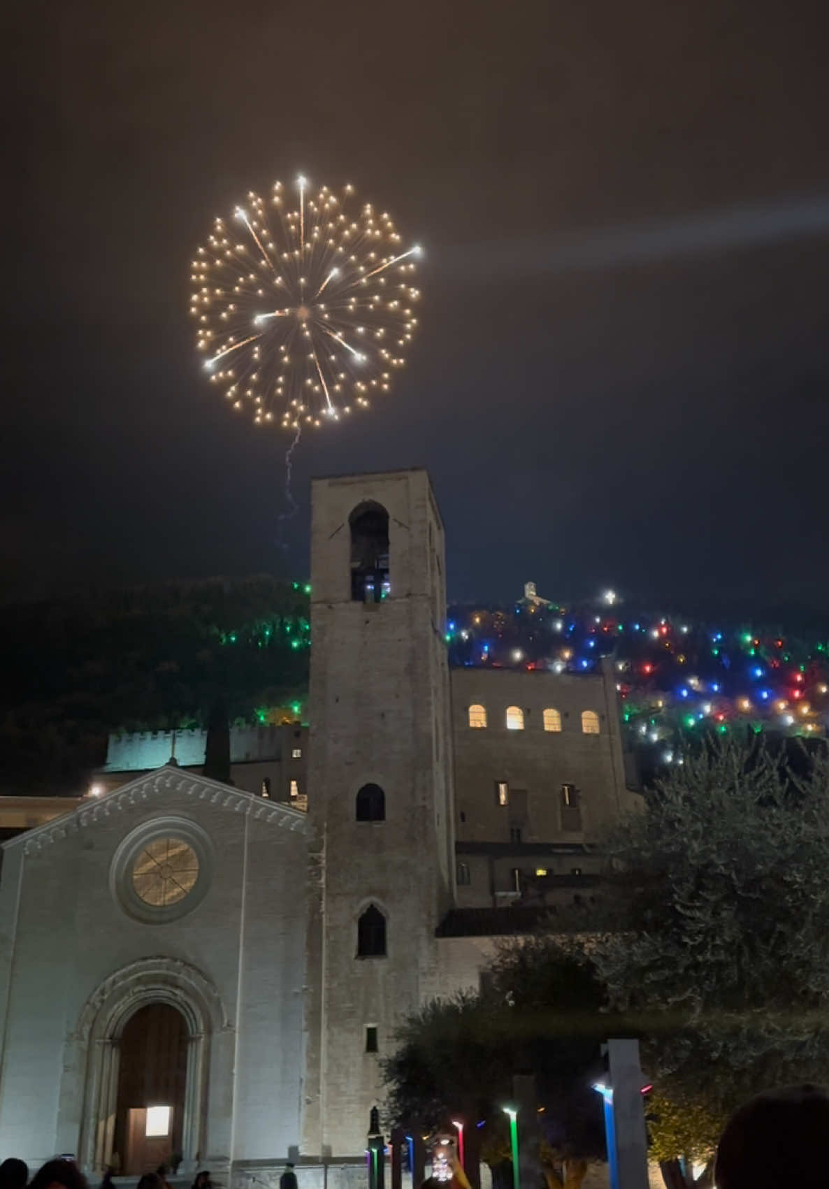 Lighting of the biggest tree in the world in Gubbio, Italy!  #gubbio #gubbioitaly #gubbio2024 #italy #italychristmas 