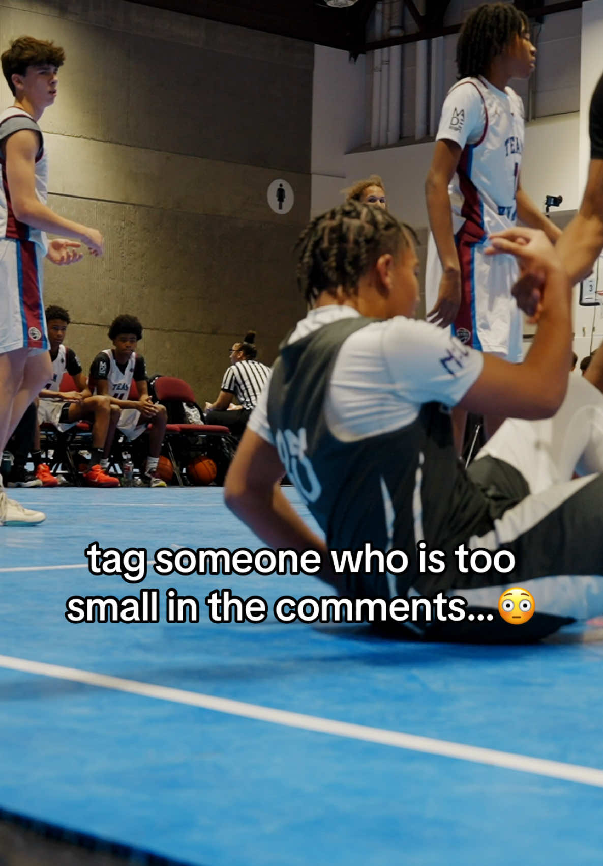 Tag someone who is too small in the comments…😳 #fyp #aau #8thgrade 