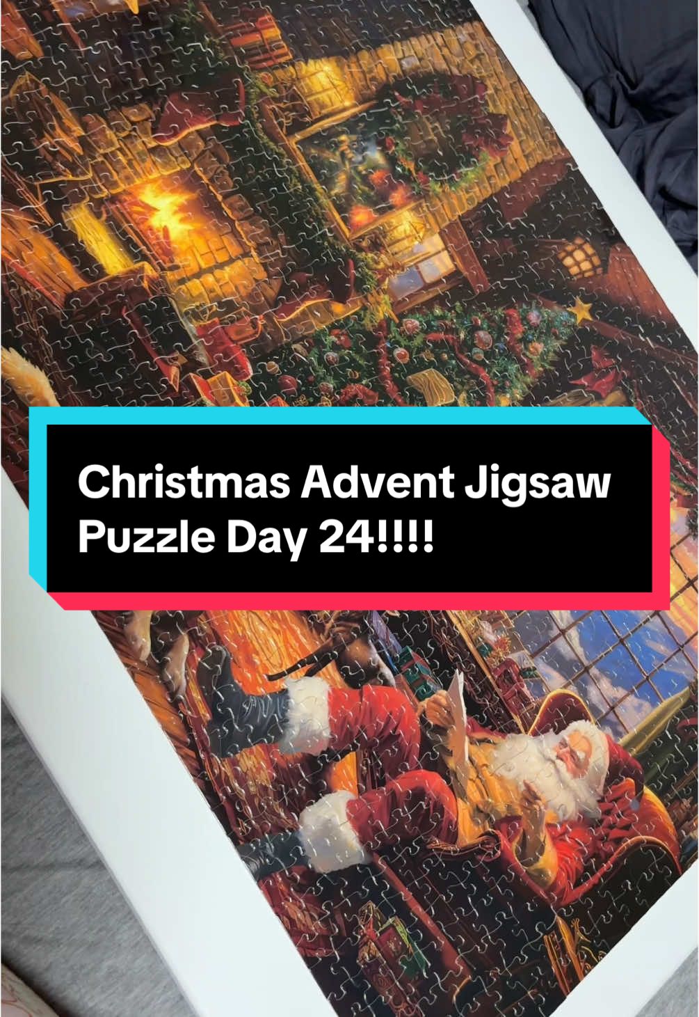 We built the whole puzzle guys!!! Happy Day 24 of our Christmas Advent Jigsaw Puzzle! Thank you for building with meeeee #adventcalendar #sahm #metime #puzzletok #puzzlelover 