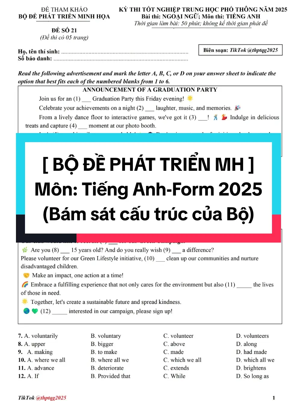 #thptqg2025 #tienganh #english #deminhhoa2025 #2k7quyettamdodaihoc #dodaihoc #fyb #study