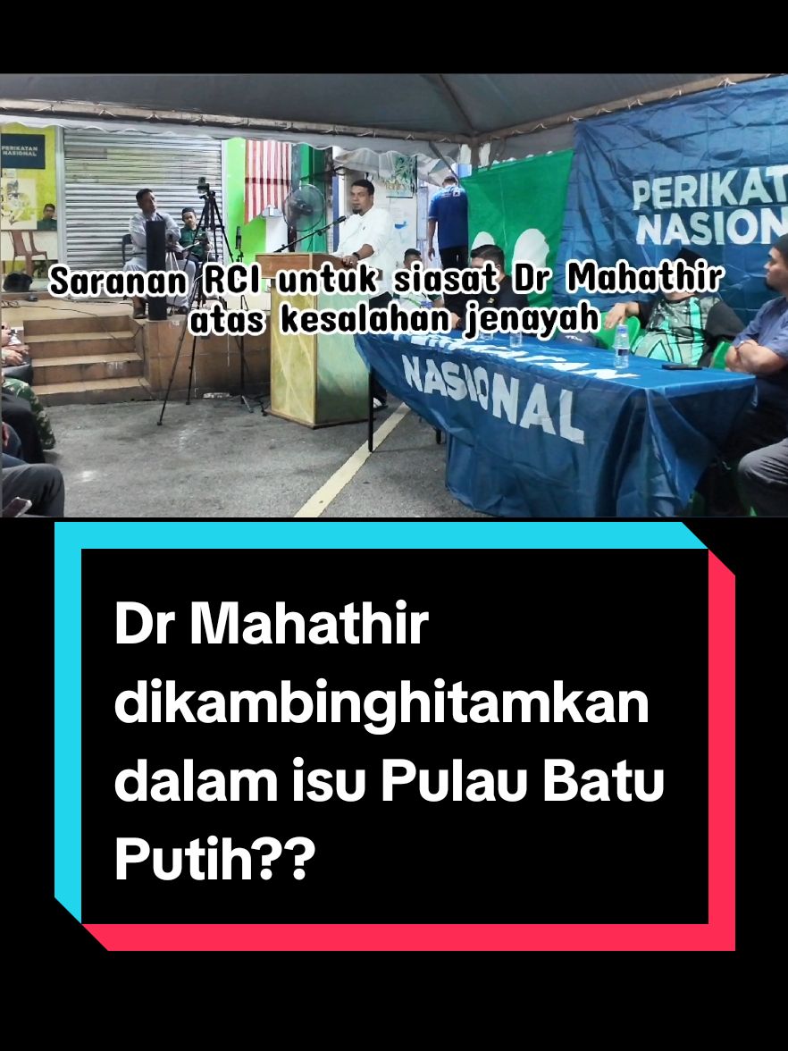 20241207 - Isu Pulau Batu Putih (PBP) Kerajaan cuba mengambinghitamkan Dr Mahathir?? Pada tahun 2008 Mahkamah Antarabangsa (MA) telah memutuskan bahawa PBP telah hilang kedaulatannya. Terdahulu pada ada tahun 2003 Malaysia dan Singapura telah buat Perjanjian Bersama untuk akur dan mematuhi apa saja keputusan oleh MA berkaitan tuntutan yg dibuat keatas PBP. Pada tahun 2008 majoriti Hakim di Mahkamah yg sama telah menyatakan bahawa Middle Rock (MR) dan South Ledge (SL) yg tidak jauh dari PBP adalah dalam kawasan Malaysia.  Malaysia perlu membuat tuntutan susulan keatas kedua dua MR & SL, tetapi sehingga kini tiada sebarang tuntutan dilakukan kerana asyik tertumpu kpd PDP yg telah pun diputuskan. Malaysia & Singapura telah akur sebagaimana yg dipersetujui dalam Perjanjian Bersama. Terdahulu pada tahun 1953 Setiausaha Kerajaan Johor telah pun mengesahkan bahawa Johor tidak ada tuntutan keatas PBP #rcipulaubatuputih #drmahathir #mahkamahantarabangsa #timbangtara #rafiquerashid #kambinghitam #dendamkesumat #penderhakategar 