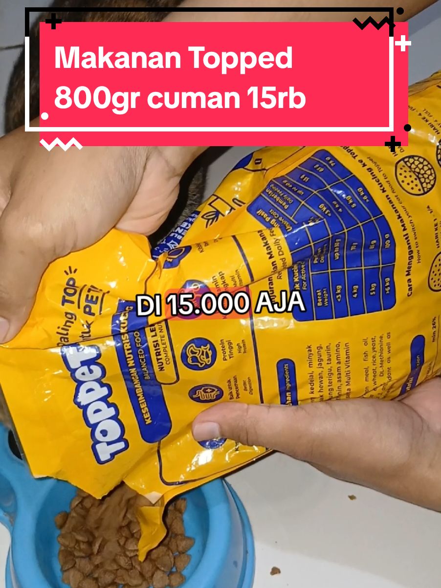 Makanan Tooped ukuran 800gr hanya 15rb saja bisa jadi rokemendasi yang punya anabul dirumah.. #cat #cats #kucing #kucinglucu #tiktokmademebuyit #cuantanpabatas 