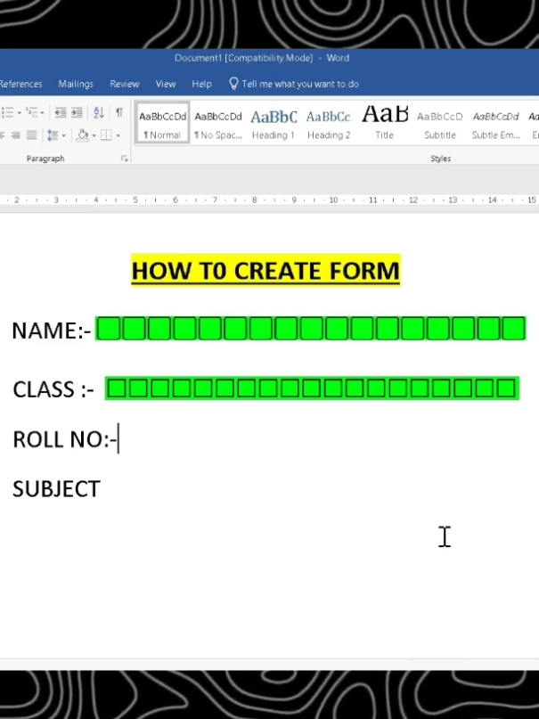 How to create a fillable box in word ⁉️🤔 #msword #trick #tip #viralvideo #foryou #fyp #fyp 