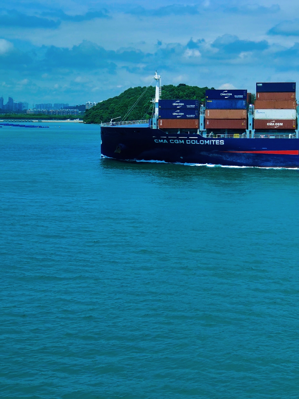 ship spotting - CMA CGM DOLOMITES  is a Container Ship built in 2024 and currently sailing under the flag of Belgium #cmacgm #containership #container #shipspotting 