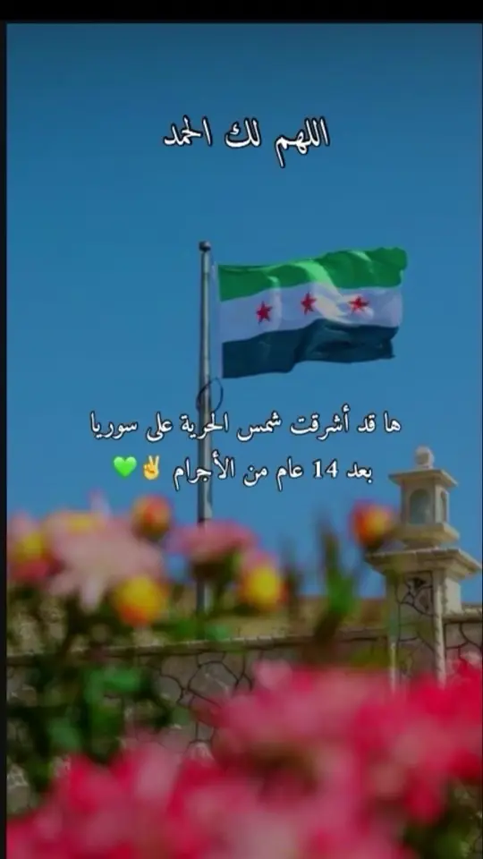 اللهم لك الحمد #سوريا تحررت 💚✌️