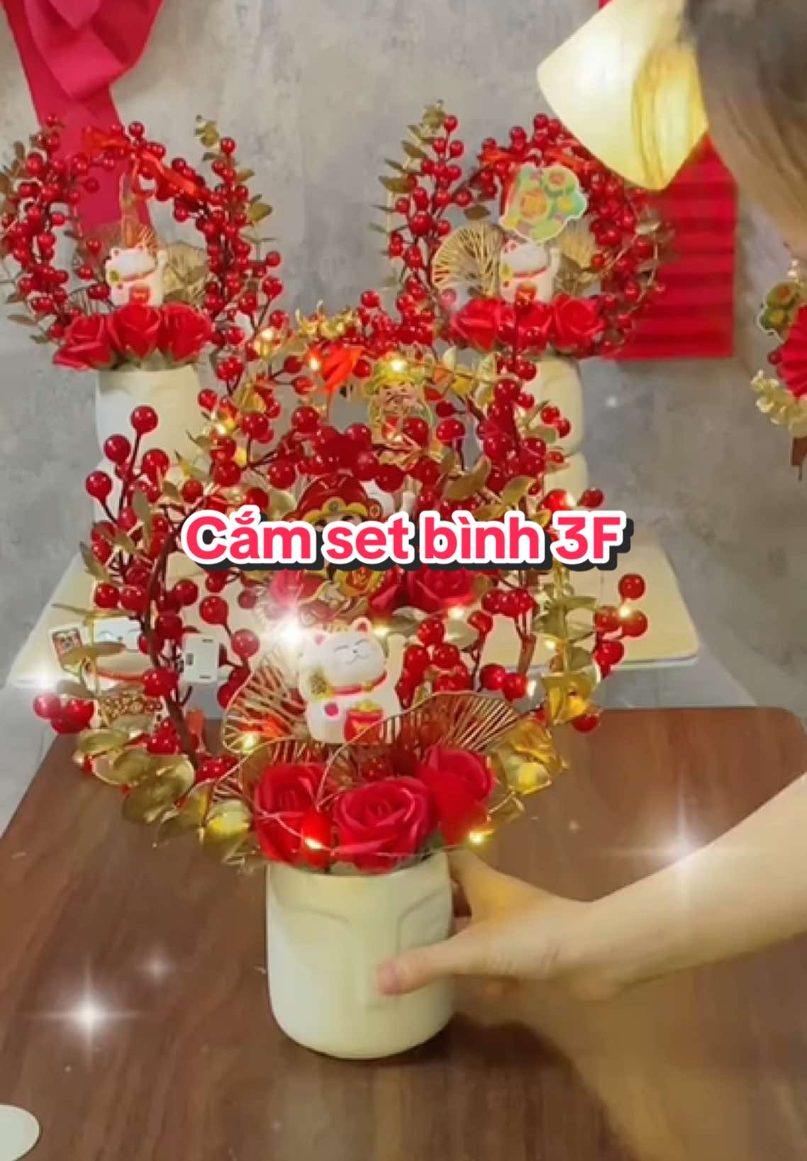 Cắm set bình 3E #binhdaodongtrungtet #binhdaodong #trangtritet #binhhoatet2025 #decortet2025 #daodong6nhanh #huongdancamdaodong #LearnOnTikTok #shophoathanhhoa #daodongdo12nhanh #trangtritet2025 