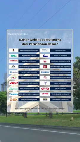 Daftar website rekruitment dari beberapa perusahaan besar #lokerfypシ #seputarlowongan 