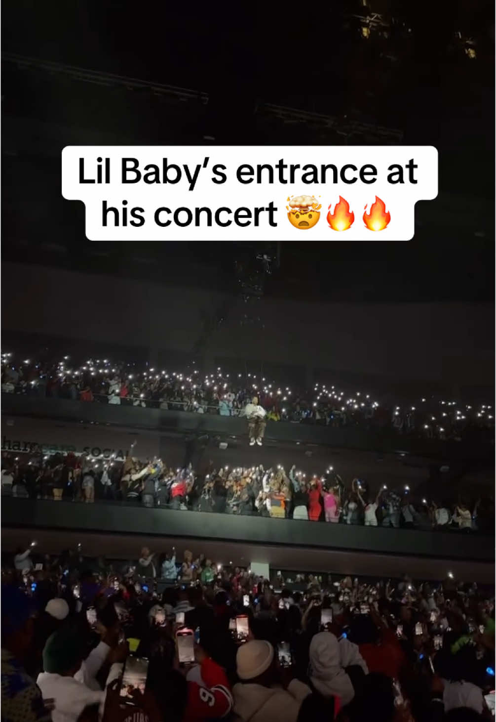 Lil Baby making his entrance at his birthday bash concert in Atlanta #lilbaby #concert (📹 statefarmatena) 