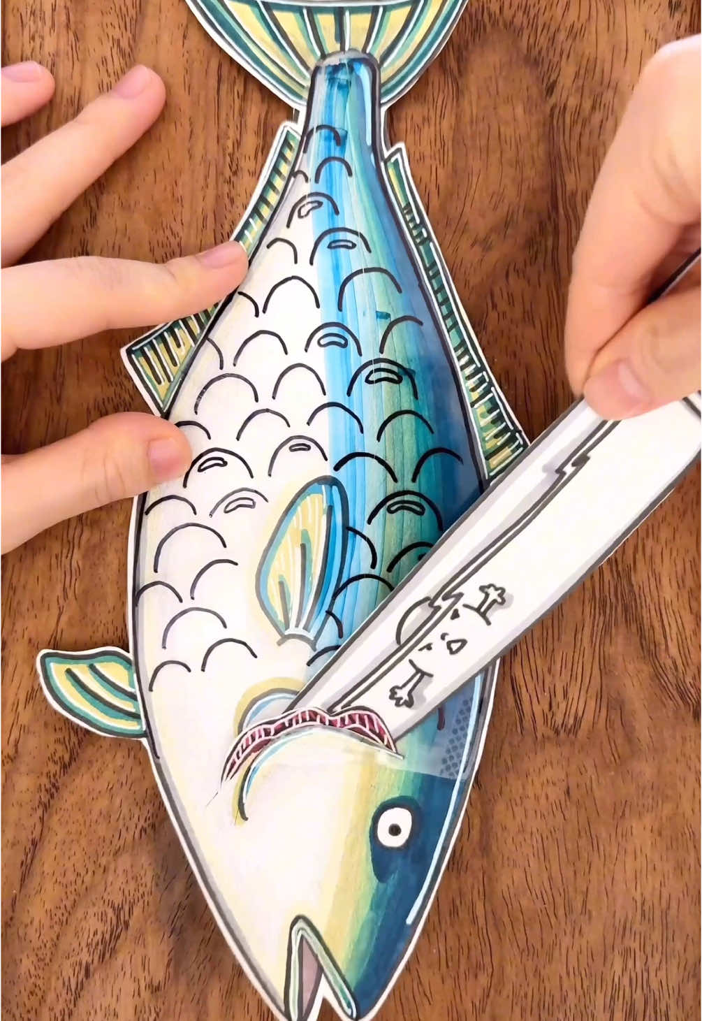 How to Fillet Yellowtail Amberjack ASMR 🍣  #asmr #paperdiy #relaxing #sashimi #seafood #mukbang #drawing 