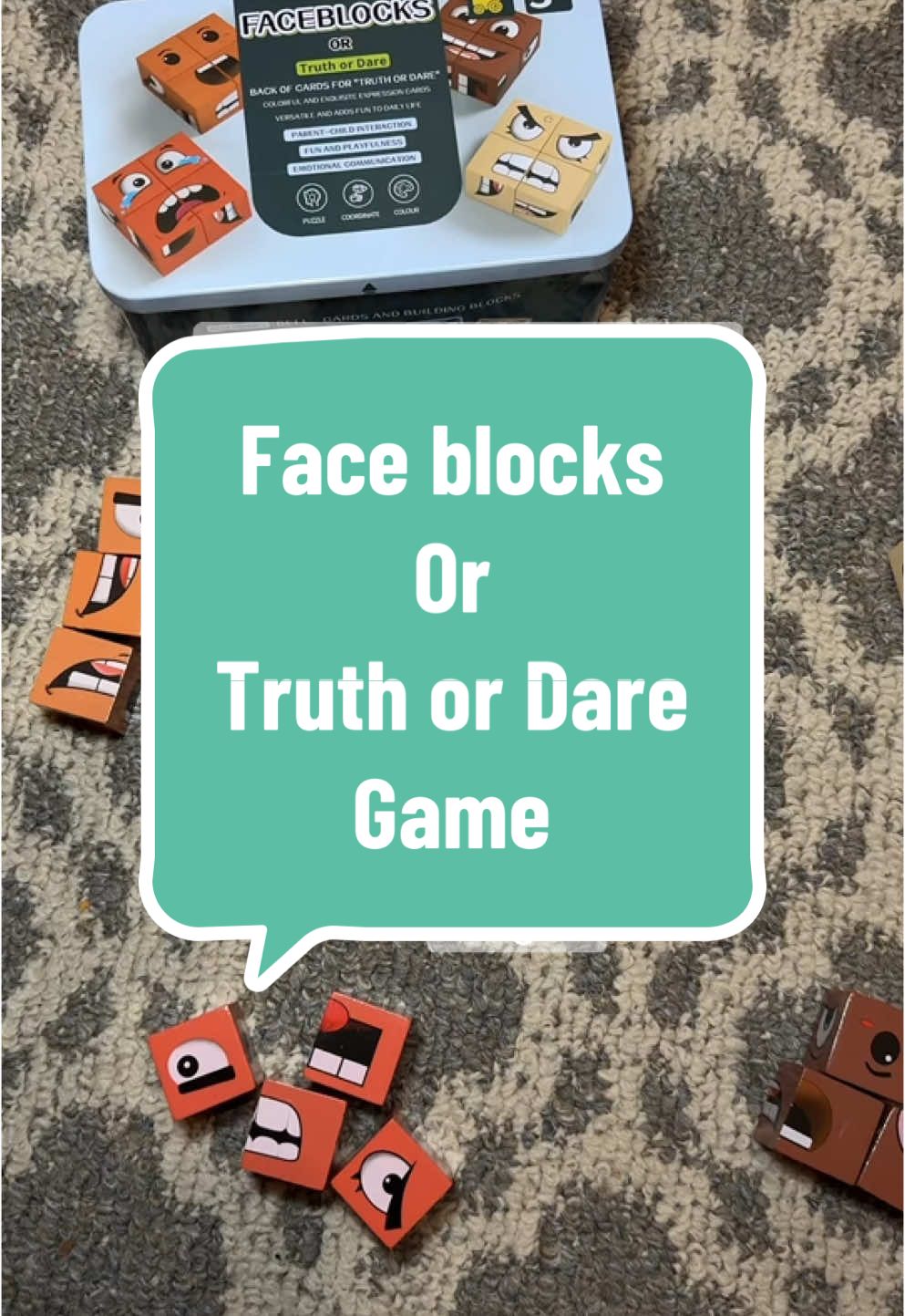 This is so much fun and a family game night must have! #familygamenight #familytime #familygames #truthordare #faceblocks #game #GameNight #FamilyFun #funforkids #funforeveryone #gaming #GamingOnTikTok #familytime #MomsofTikTok #tiktokmademebuyit #christmas #tiktokshopholidayhaul #christmasgiftideas 