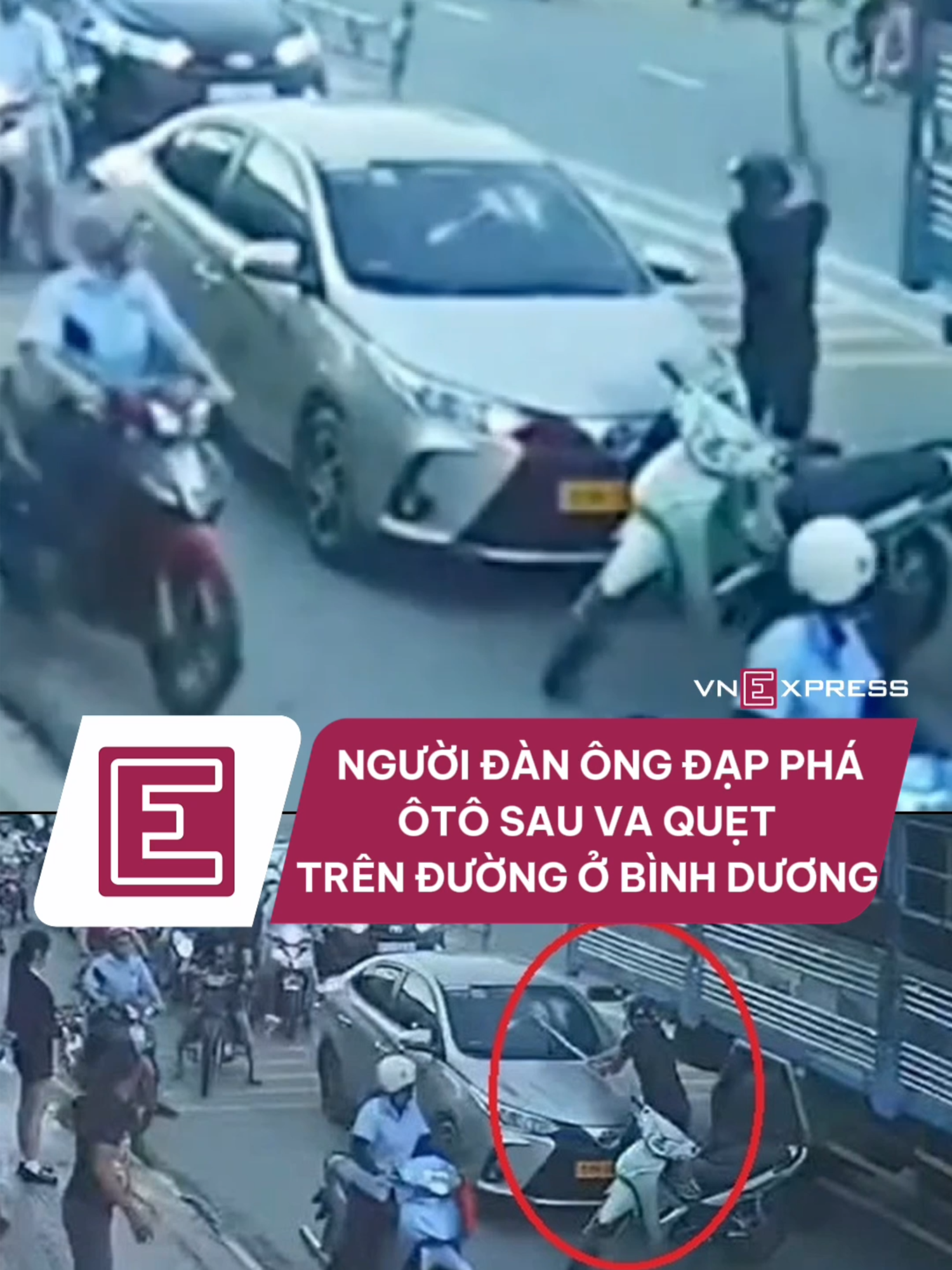 Người đàn ông đạp phá ôtô sau va quẹt xe trên đường ở Bình Dương  #vnexpress #tiktoknews #vne #tinnong