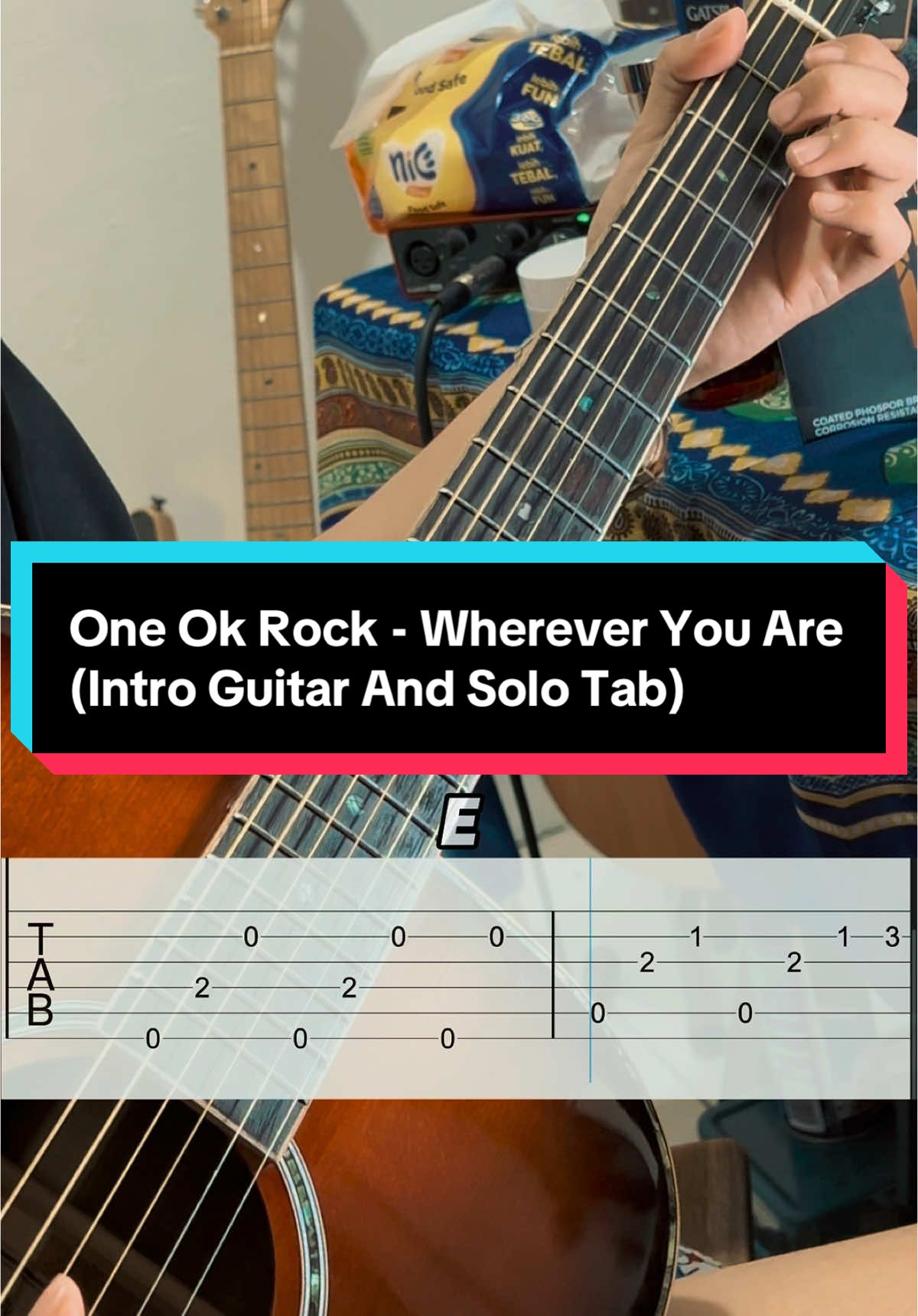 One Ok Rock - Wherever You Are (Intro Guitar And Solo Tab) 