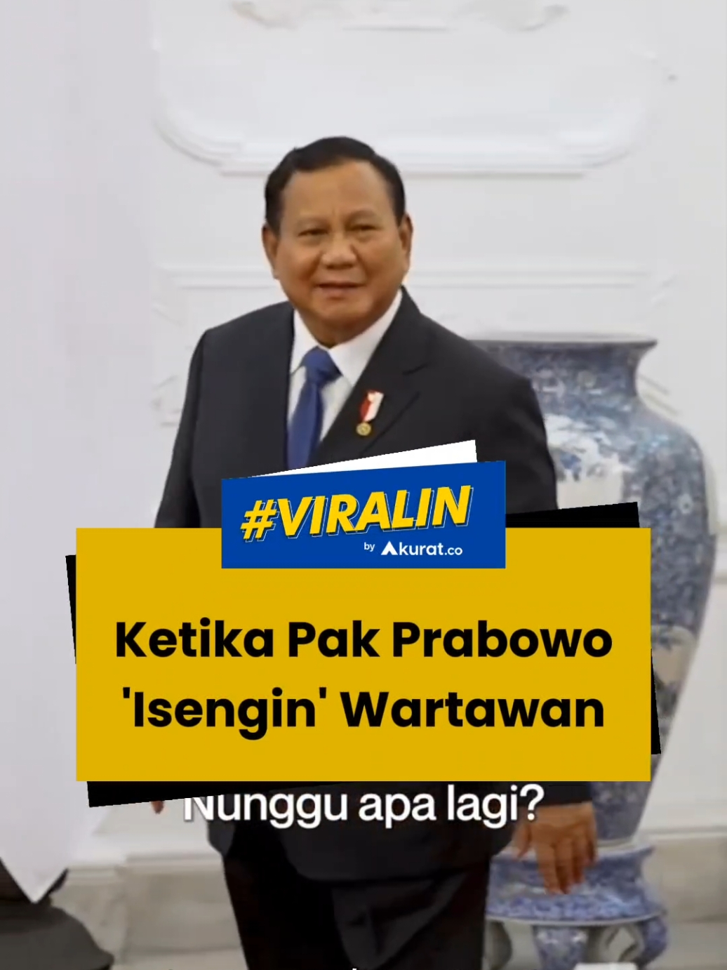 Sa ae nih bapak 🙂‍↔️🤭 🎥:Instagram/sekretariat.kabinet #fyp #viral #prabowo #presiden #wartawan #akuratco 