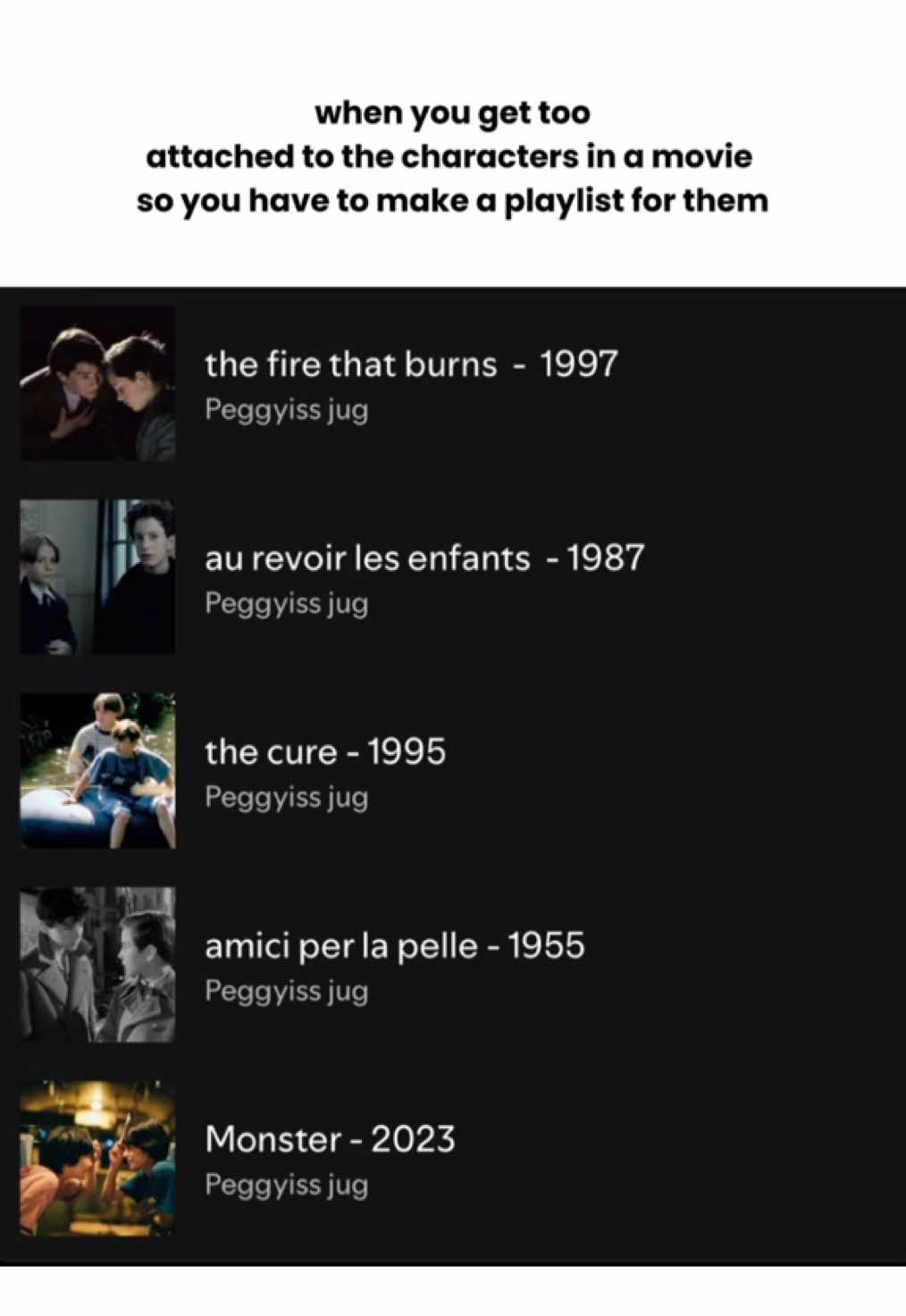 this is how i cope ig 🙁 #thecure1995 #thecure #monster2023 #monster #aurevoirlesenfants #1987 #thefirethatburns1997 #amiciperlapelle #amiciperlapellefilm1955 #movies #oldmovies #playlist #spotify #fyp #xzyabc #fyppp #moviestowatch 