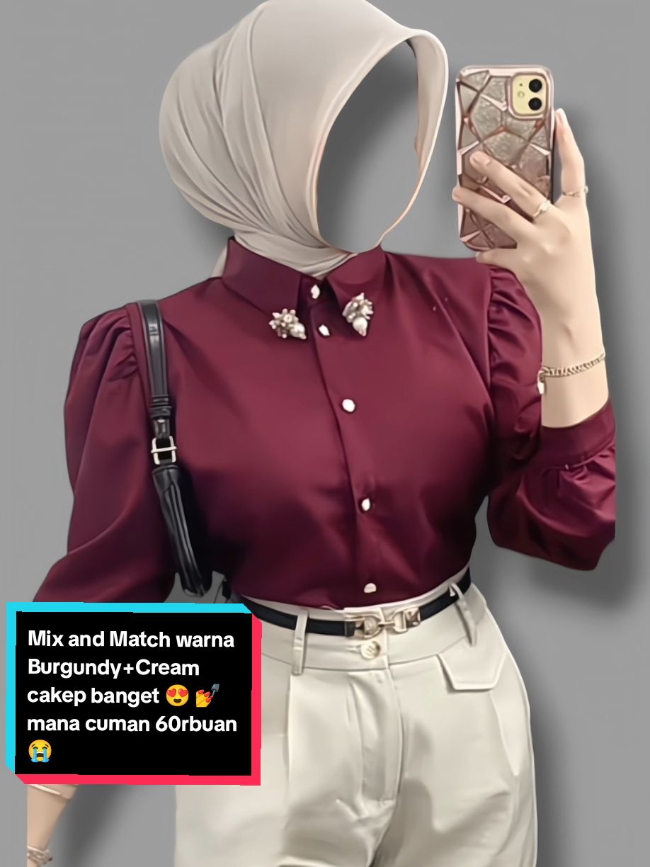 beli disini👉@miracle.sean warna Burgundy dan cream. cakep banget kalo di mix and match #ootdhijab #fashiontiktok #outfit #fyp