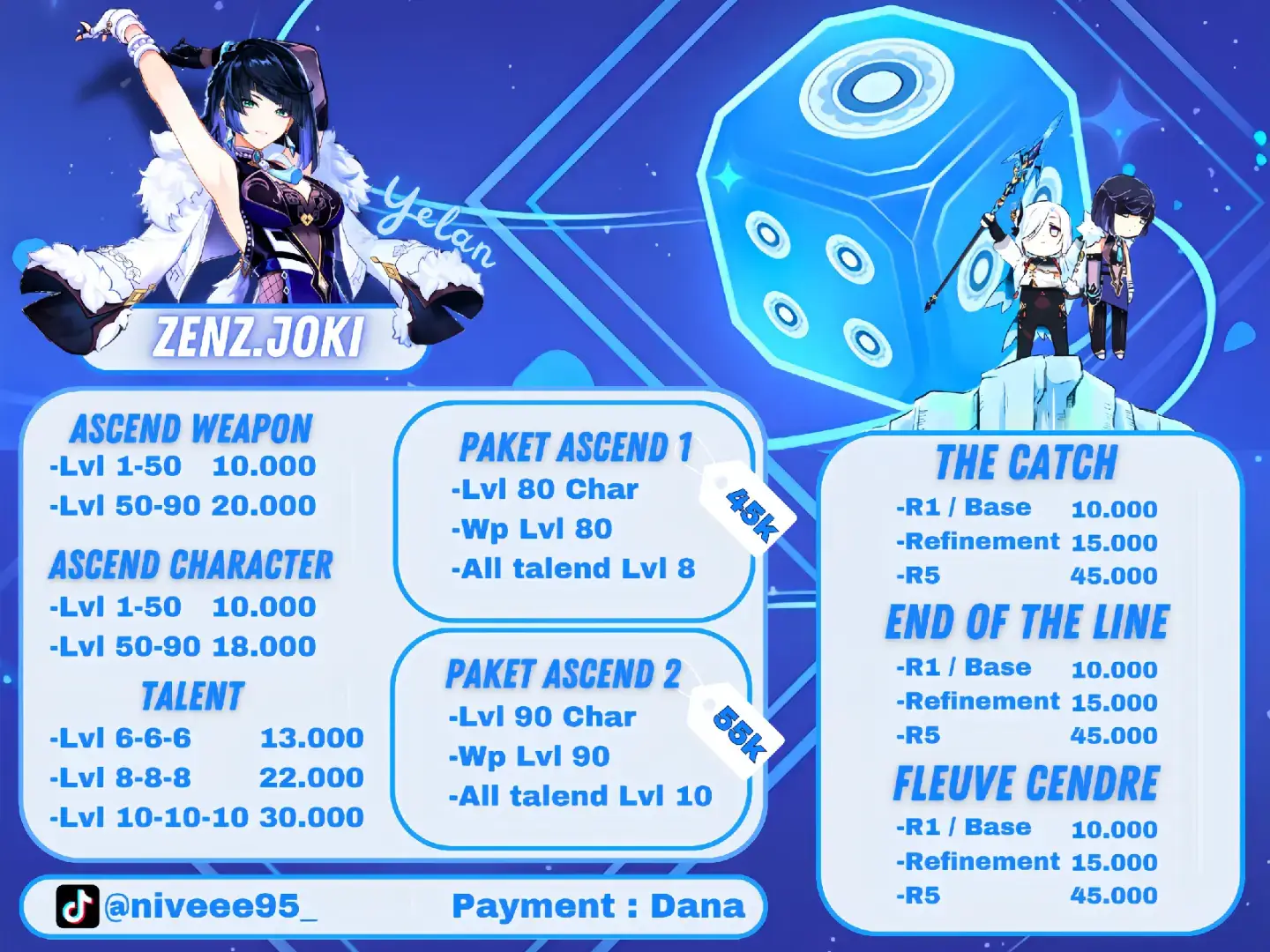 jadi buat kalian yg mager event ,  character, nge R5 in the catch , nyari material dan joki lain yuk gas Kun bisa di order langsung 😁😁👌. NOTE: sudah pasti aman yak soalnya Mimin kadang joki sambil live😎😁 semisal ada hal yg mau di tanya perihal joki bisa DM tiktok Mimin yak 😁🗿😁 #genshinimpactedit #fypage #genshin #genshinimpact33 #genshinimpact34 #4upage #jokiaman #jokigenshin #hoyocreator #hoyoverse #fypp 