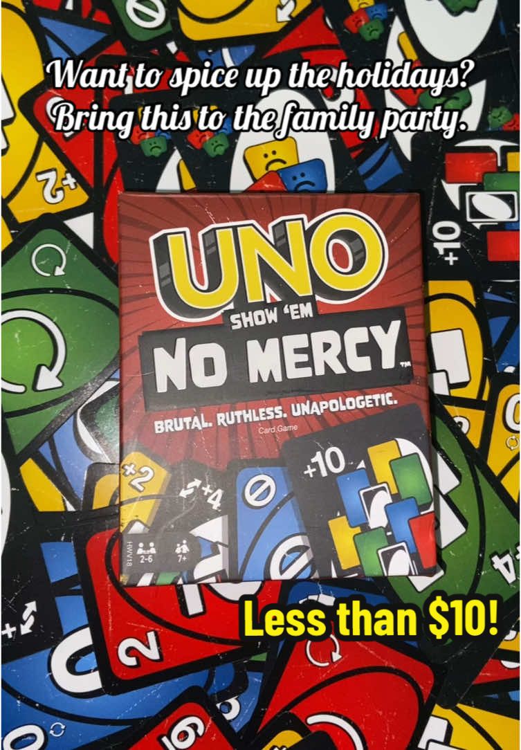 this will test your relationships #unonomercy #uno #cardgame #games #GameNight #nomercy #holidays #unoshowemnomercy #brutal #ruthless #gameideas #stockingstuffers 