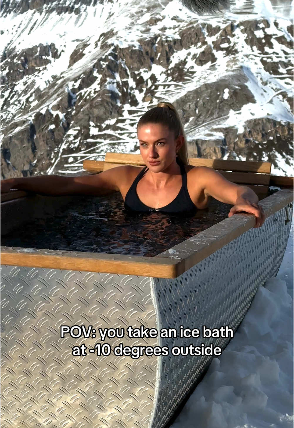 Would you have tried?🥶  #icebath #alps 