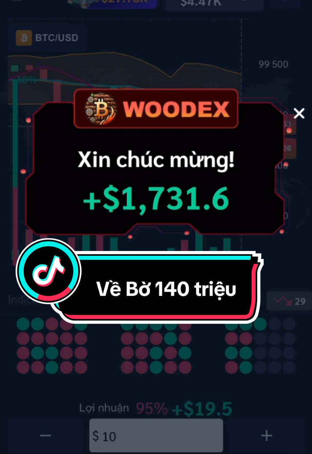 Thành công trade bo lãi khủng 5.500$ = 140 triệu #kienthuctradebo #tradebo #tradesanwoodex #phuongphaptradebo #sanbouytin #wifinex #cachtradebobatbai #thangtradebo #thangtrader  #CapCut 