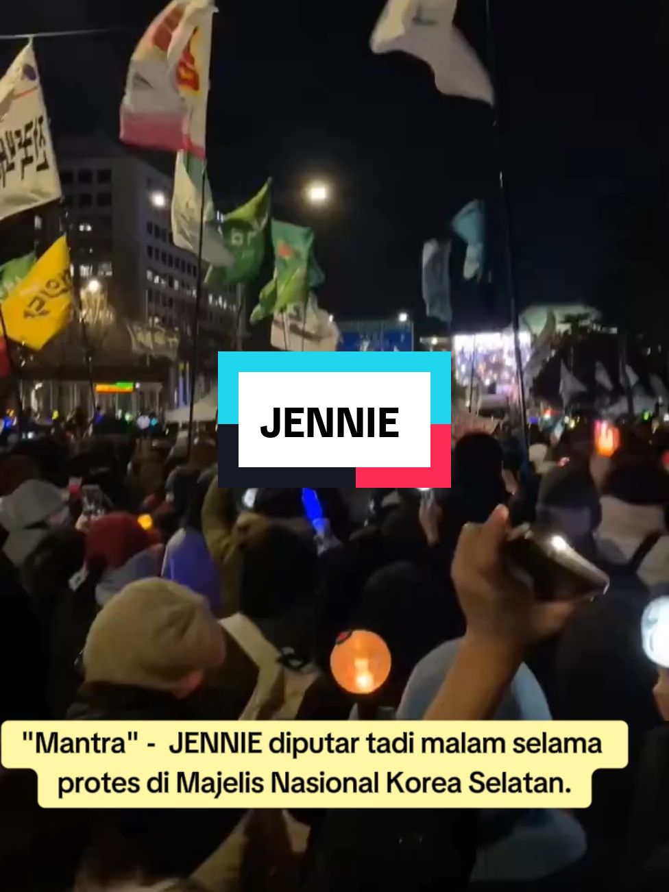 Mantra by JENNIE was playing last night during a protest at the South Korea National Assembly#blackpink #blink #fypツ #JENNIE 