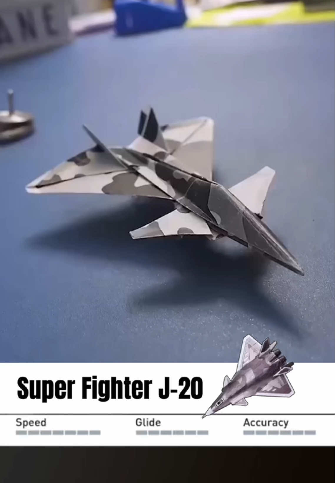 Super Fighter J-20 🚀 #vvvreview #origami #DIY #paperairplane #handmadeplane #paperplane 