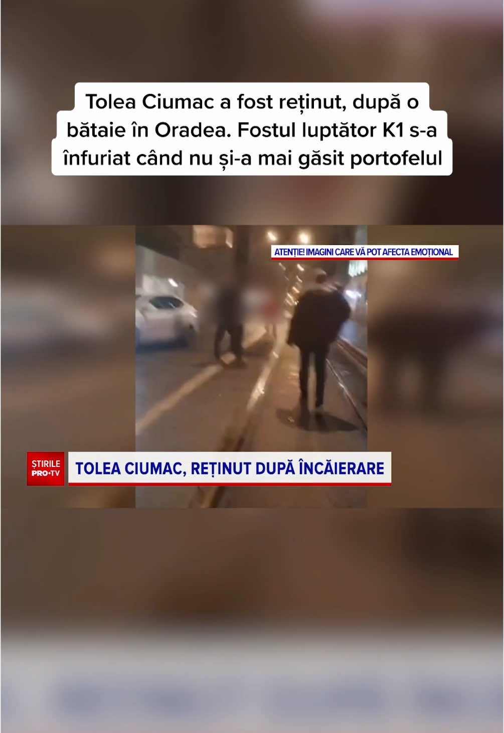 Fostul luptător K1, Tolea Ciumac, a fost reținut, după un incident în centrul orașului Oradea. După ce participase la o gală sportivă, a petrecut într-un club. La ieșire, a fost oprit de trei fani, care au vrut să se pozeze cu el.  #stirileprotvdeastazi #news #stiri #protv #stirileprotv 