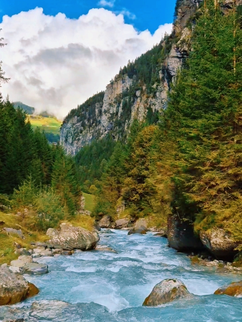 Aquamarine blue mountain water💦⛰️ #water #watercolour #blue #aquamarine #river #stream  #bluewater #nature #naturelover #sky #clouds  #natureathome #moments #naturevibes #goodvibes #positivevibes #feelings #relaxing #relaxingvideos #calm #peaceful #landscape #scenery #views #Outdoors #piano #fyp #switzerland #swissnature #mountain 