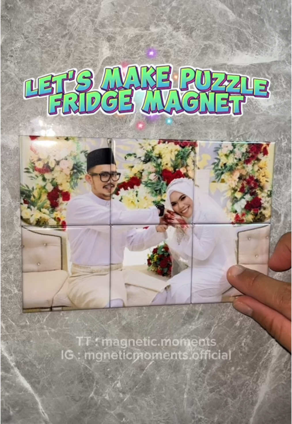 Make your wedding memories turn into magnetic puzzle 😍 Magnet puzzle mcm ni sesuai guna thick magnet ye.. Nak order boleh click link kt bio ok 🤗✨  #fridgemagnets  #squarefridgemagnets  #smallbusinessowner #asmr #asmrsounds  #satisfyingvideo