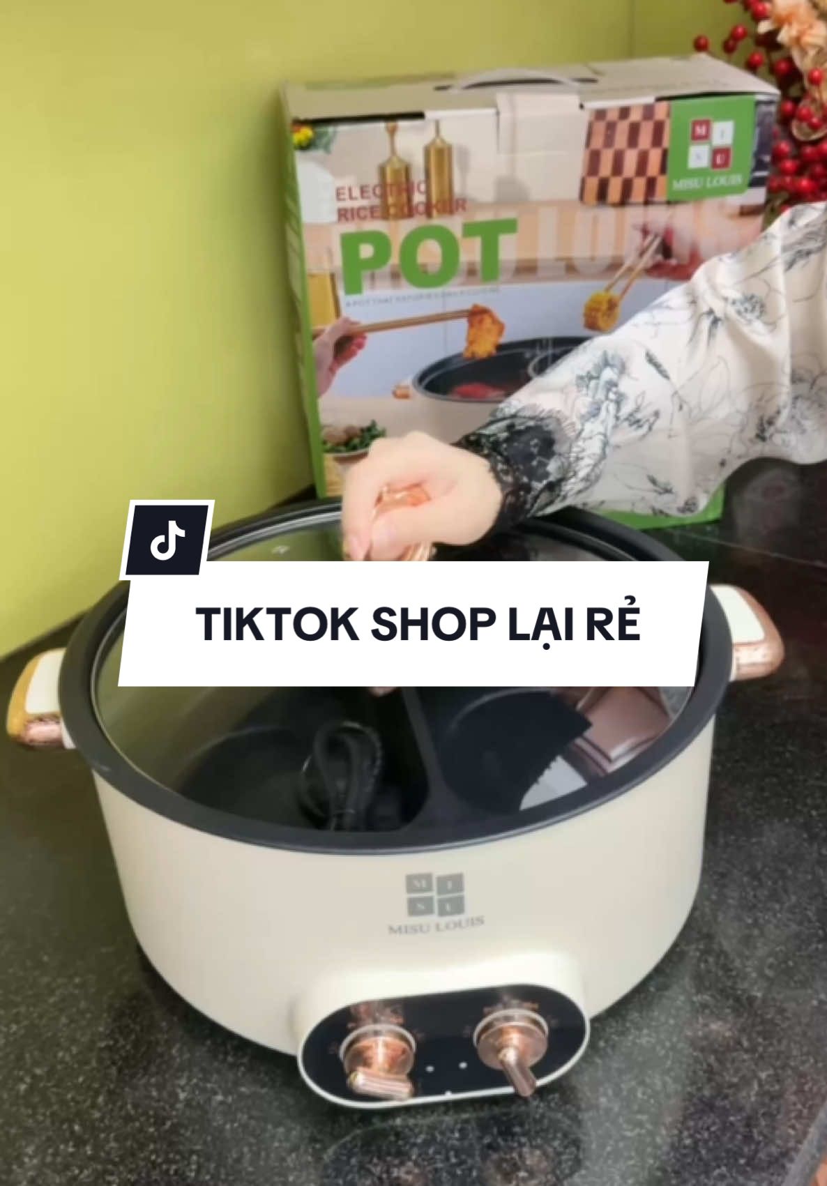 Nồi lẩu điện đa năng 2 ngăn dung tích to 5L #xuhuong #review 