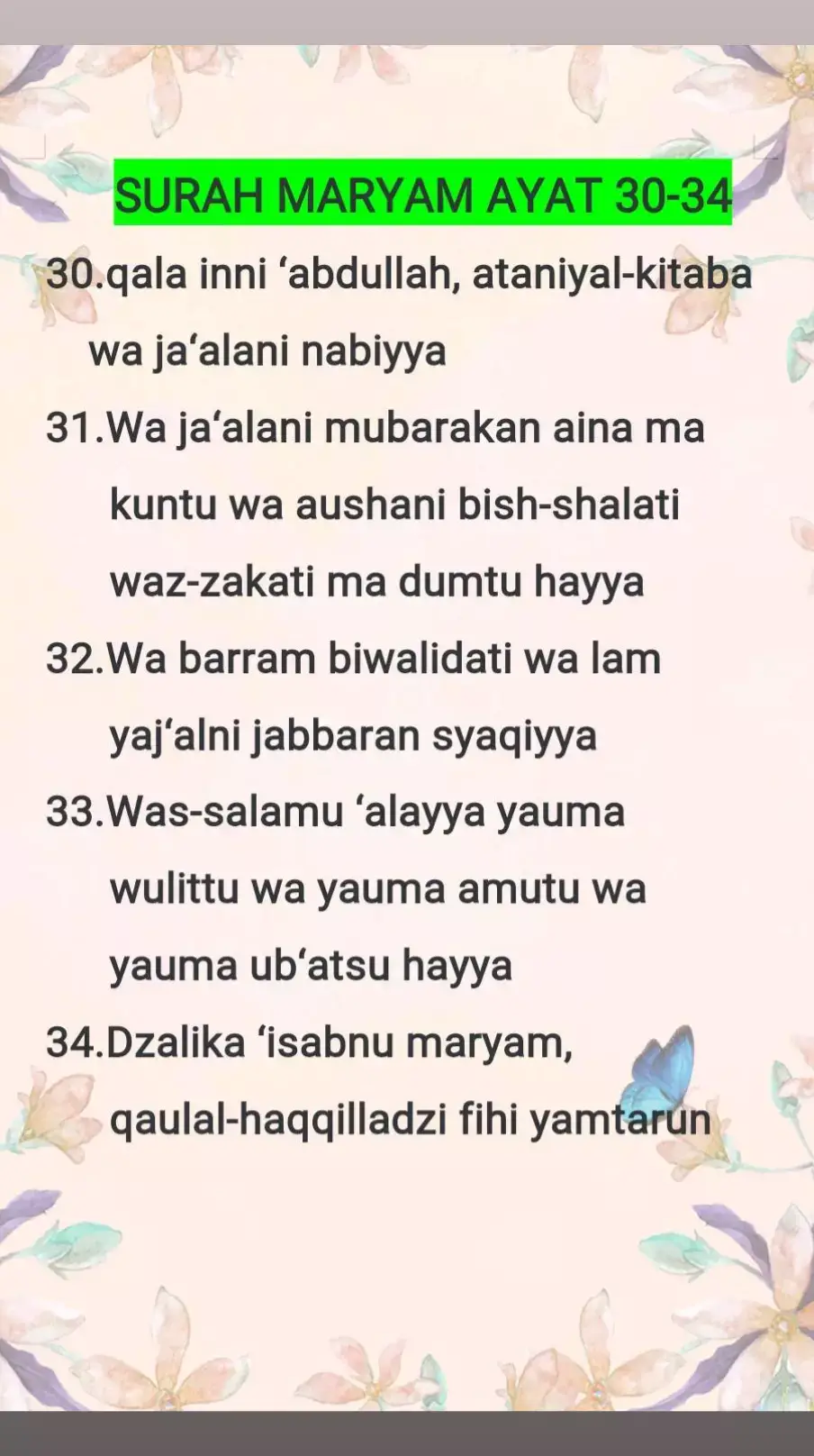 Surah Maryam latin Ayat 30-34#Surahmaryam#surahmaryammerdu#surahmaryamlatin#surahmaryamviral#surahmaryamvyp