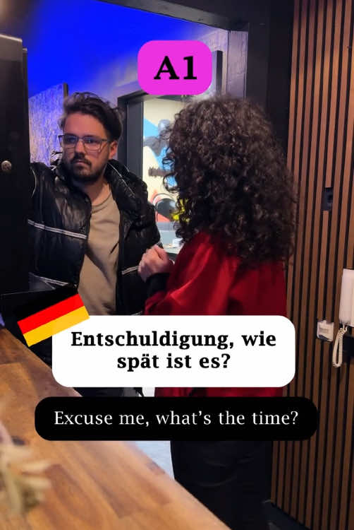 🇩🇪 🔴Entschuldigung, wie spät ist es? 🟢Du kannst es besser. 🔴Entschuldigung, wie viel Uhr ist es? 🟢Entschuldigung, können Sie mir sagen, wie spät ist es? 🔴Entschuldigung, wären Sie so nett und würden Sie mir verraten, wie spät wir haben? 🟢 Hey Bruder! Was Zeig die Uhr? 🔴Moment Bruder. Keine Ahnung. 🇬🇧🔴Excuse me, what time is it? 🟢You can do better. 🔴Excuse me, what time is it? 🟢Excuse me, can you tell me what time it is? 🔴Excuse me, would you be so kind as to tell me what time it is? 🟢 Hey brother! What does the clock show? 🔴Moment brother. I have no idea. Werbung 🟢 dkh-institut.de - DKH Institut #germanlanguageschool #deutschlernen #germantutor