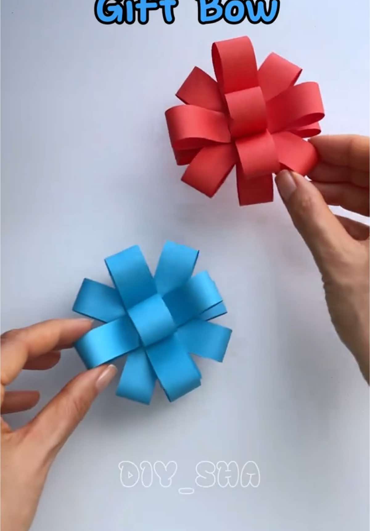 Easy Paper Gift Bow #DIY #origami #bow #gift #papercraft #easy #tutorial #hobby #tiktok