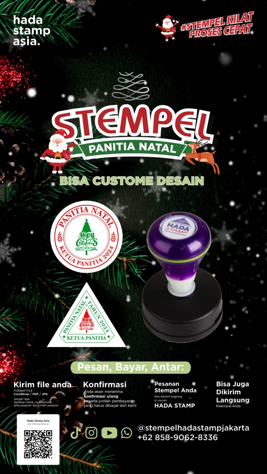 stempel panitia natal bisa kamu buat dan custom di Hada Stamp Jakarta #christmas #stempepnatal #natal2024 #hadastamp #stempel #christmas 