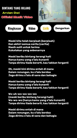 BINTANG YANG HILANG #arviandwi #bintangyanghilang #liriklagu 