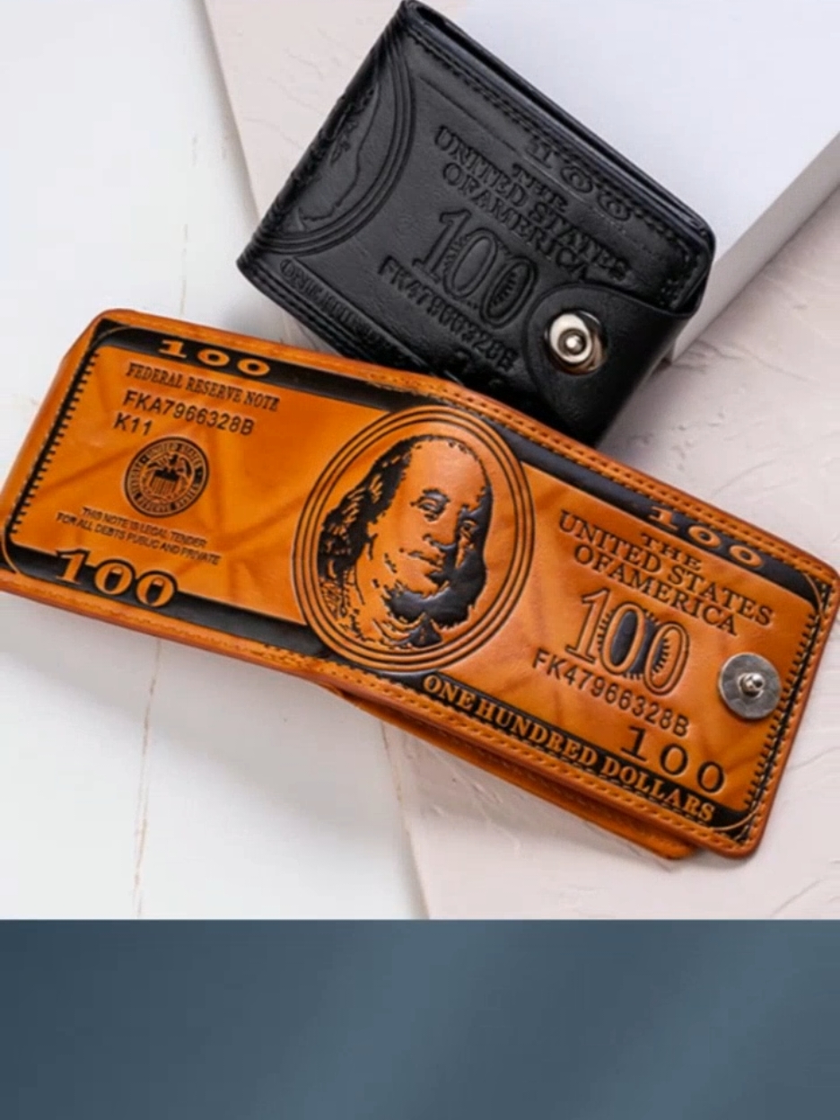 New Men's Dollar Bill Wallet Vintage Black Brown Leather Credit Card Photo Holder Coin Purse - PU Material Only ₱69.00 - 109.00!#new men#black #brown #men #card 